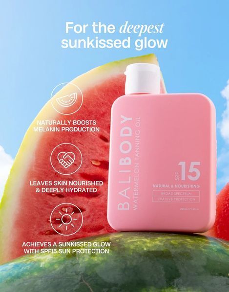 Олія для засмаги BALI BODY Watermelon Tanning Oil SPF 15 COS-426 фото