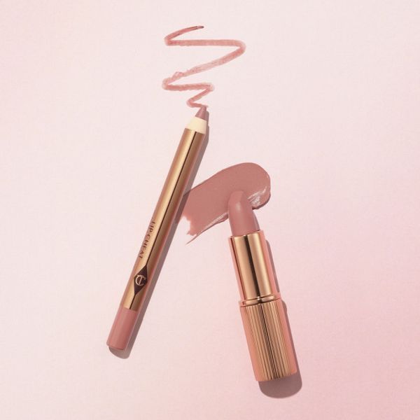 Набор для губ помада и карандаш Charlotte Tilbury Lipstick & Liner Set - Pillow Talk Fair mini  COS-167 фото