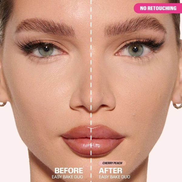 Розсыпчатая пудра HUDA BEAUTY Easy Bake Loose Powder Brightening + Correcting Duo 2 Colors - Cherry Peach COS-303 фото