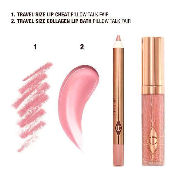 Подарочный набор для губ Charlotte Tilbury Pillow Talk Mini Glossy Lips Duo (Pillow Talk Fair) COS-311 фото