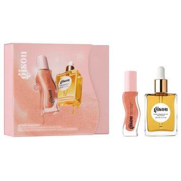 Подарунковий набір Gisou Gloss & Glazed Set (Hair Oil 20 ml + Lip Oil 8 ml) COS-313 фото